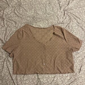 SHEIN Muave Eyelet Crop Top